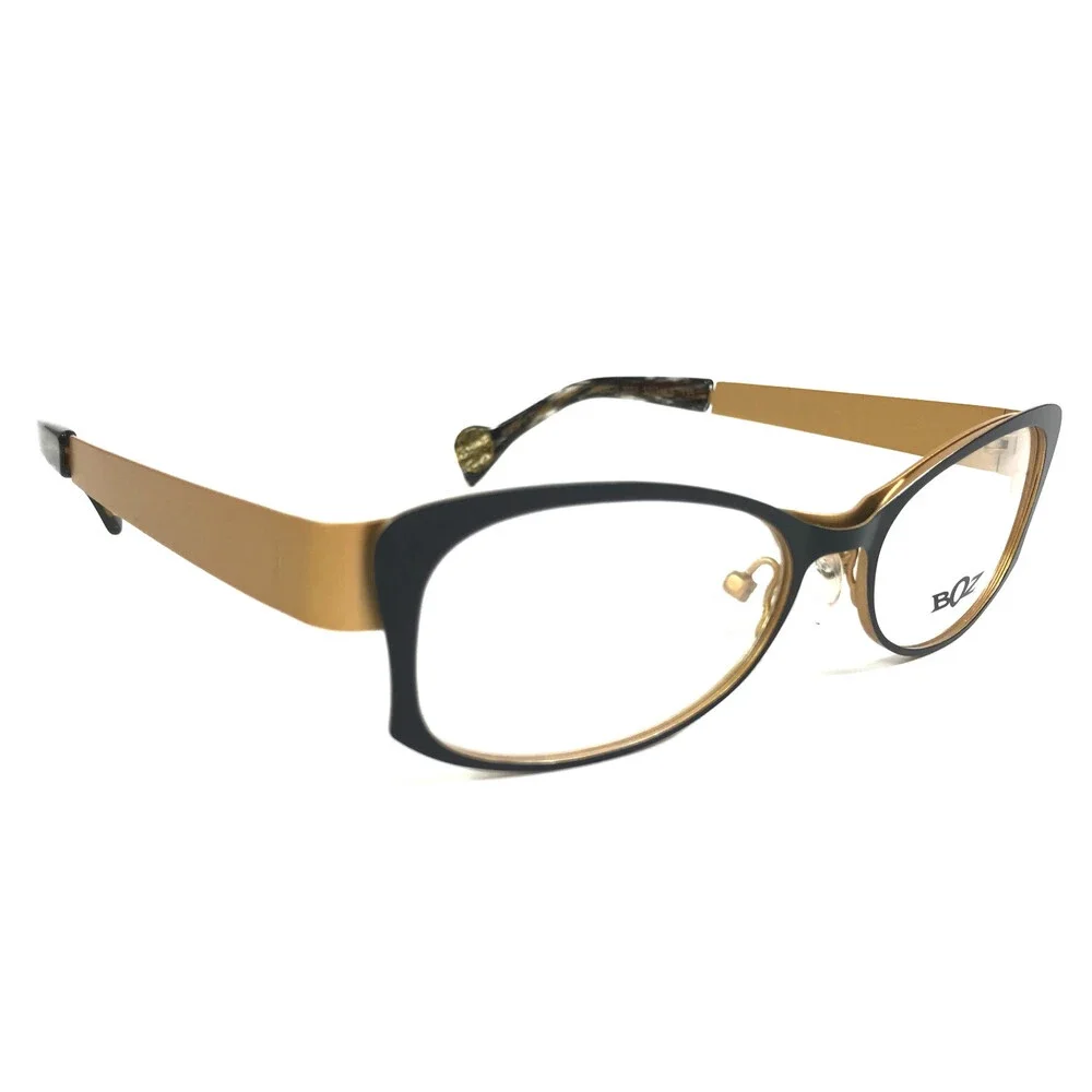 BOZ Eyeglasses Frames WENDY 0055 Matte Black Gold Cat Eye Full Rim 52-16.5-135